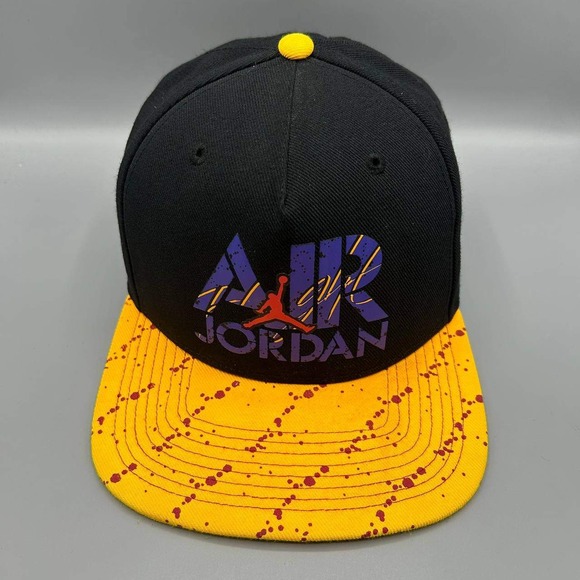 Air Jordan Flight Hat Men Black Yellow Jumpman Snap Back Cap